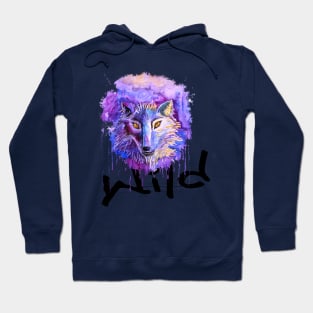 Watercolor wild jackal face Hoodie